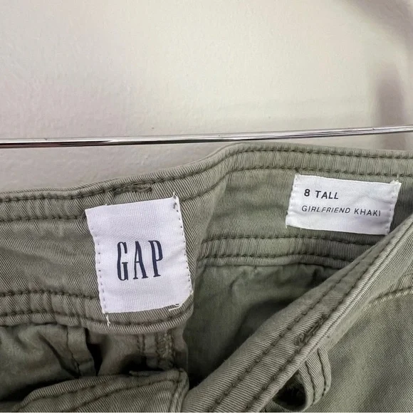GAP Girlfriend Khaki Green Chinos Pants Relaxed Fit - Picture 8 of 9